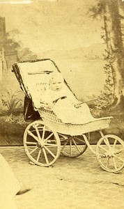 Young Boy Toy Pram France Meudon Old CDV Photo Dumesnil 1870