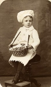 Young Boy Cook Game France Vernon Old CDV Photo Messier 1870