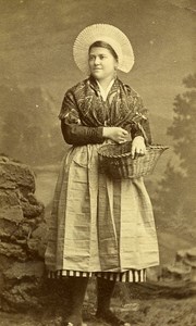 Humoristic Portrait Woman Meudon France Old Photo Delaporte 1875