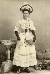Humoristic Portrait Woman Meudon France Old Photo Delaporte 1875