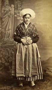 Humoristic Portrait Woman Meudon France Old Photo Delaporte 1875