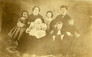 Family Group Portrait France Old CDV Photo 1860