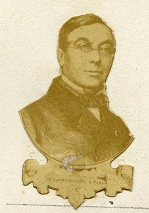 De La Madeleine Portraits Cut Curiosity France Paris Old Photo Medallion 1870