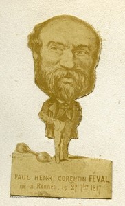 Paul Feval Portrait Cut Curiosity France Paris Old Photo Medallion 1870