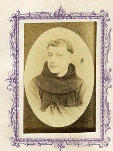 Monk Priest Religion France Old Photo CDV Miniature 1870