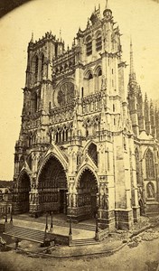 80000 Amiens Cathedral France Old Photo CDV Kaltenbacher 1875