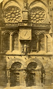 67000 Strasbourg Cathedral Detail France Old Photo CDV 1875