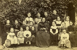 Young Girls Pension Girard Boarding School Paris France Old Photo CDV 1867
