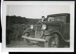 Driver and Car on the Road France Old Snapshot 1930