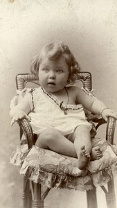 Baby Seated Boy Paris France Old CDV Miniature Chamberlin 1900