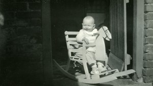 Baby on her Horse Wood France Old Snaphoot 1930