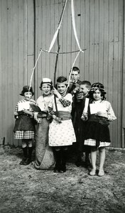 Feast Day Procession of Children Parody Lille France Old Snapshot 1930