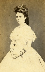 Peru Lima Portrait Woman Fashion Old CDV Photo Courret Hermanos c1860