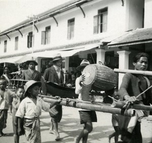 Indochina Laos Vientiane Street Life old Amateur Snapshot Photo 1930