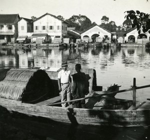 Indochina Vietnam Saigon Street Life old Amateur Snapshot Photo 1930