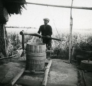 Indochina Vietnam Saigon Street Workers old Amateur Snapshot Photo 1930