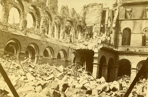 France Paris Commune Disaster Ruins Ministry of Finance Old CDV Photo 1871