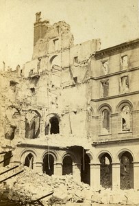 France Paris Commune Disaster Ministry of Finance Ruins Old CDV Photo 1871