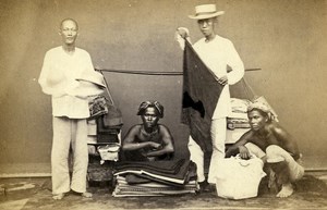 Indonesia Java Jakarta Street Retailer Types Old CDV Photo Woodbury & Page 1860