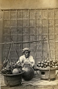 Indonesia Java Jakarta Street Retailer Types Old CDV Photo Woodbury & Page 1860