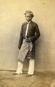 Indonesia Java Jakarta Young Boy Study Types Old CDV Photo Woodbury & Page 1860