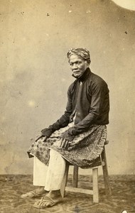 Indonesia Java Jakarta People Study Types Early CDV Photo Woodbury & Page 1860