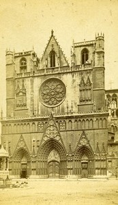 France Lyon Cathedrale Saint Jean Old Neurdein CDV Photo 1880