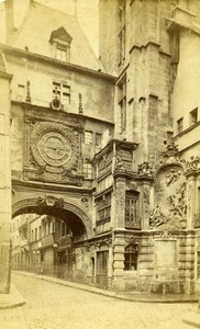 France Rouen Clock Tower Old Neurdein CDV Photo 1880