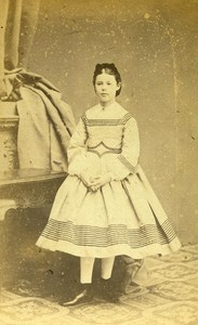 France Lille Girl Fashion Second Empire Old CDV Carette Photo 1870