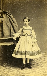 France Lille Girl Fashion Second Empire Old CDV Carette Photo 1870