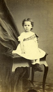 France Lille Child Fashion Second Empire Old CDV Carette Photo 1870