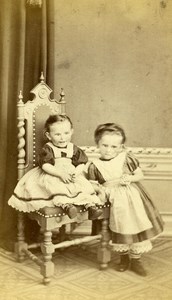 Czech Fulnek Children Fashion Old CDV Thiry Photo 1870