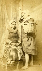 France Boulogne sur Mer Fisherwomen Old CDV Louis de Mauny Photo 1870