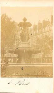 Fountain place, Paris, old CDV Photo 1860