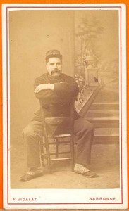 Soldier, French Army, Narbonne, old Photo CDV 1875