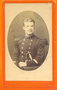 Soldier, French Army, Grenoble, old Photo CDV 1880