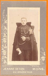 Military Soldier, Belgian Army, Mons old Photo CDV 1900