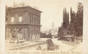 Italy Firenze Palace Garden Boboli old Photo CDV 1870'