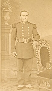 18 regiment France Military Costume Old CDV Photo 1880'