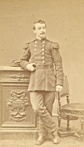 Paris France Military Uniforme Old CDV Photo 1880'