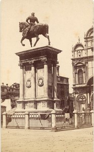 Italy Venice Colleoni Monument Venezia Old Naya CDV Photo 1867