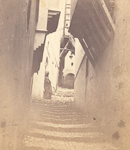 Old Street Kasbah Alger Algeria Old Alary et Geiser CDV Photo 1875'