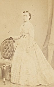 Fashion Second Empire Woman Tours Old CDV Photo 1865