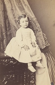 Baby Fashion Nurse behind Tapestry Paris CDV Photo 1865