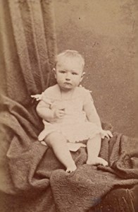Young Baby seated Fashion France Old CDV Photo 1885