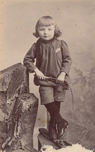Young Boy with whip Fashion France Old CDV Photo 1885