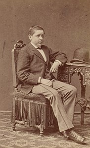 Young Boy seated Hat Fashion Belgium Old CDV Photo 1875