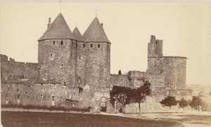 France old CDV Photo 1880 Carcassonne City Door