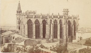 France old CDV Photo 1880 Carcassonne St Nazaire Church