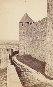 France old CDV Photo 1880 Carcassonne Cahuzac Tower